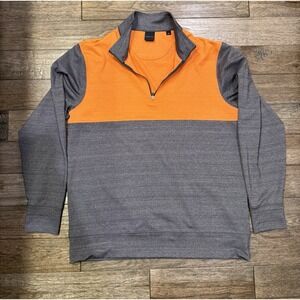 Dunning Golf Pullover 1/4 Zip Orange/Gray Mens Size Large Pre Owned‎